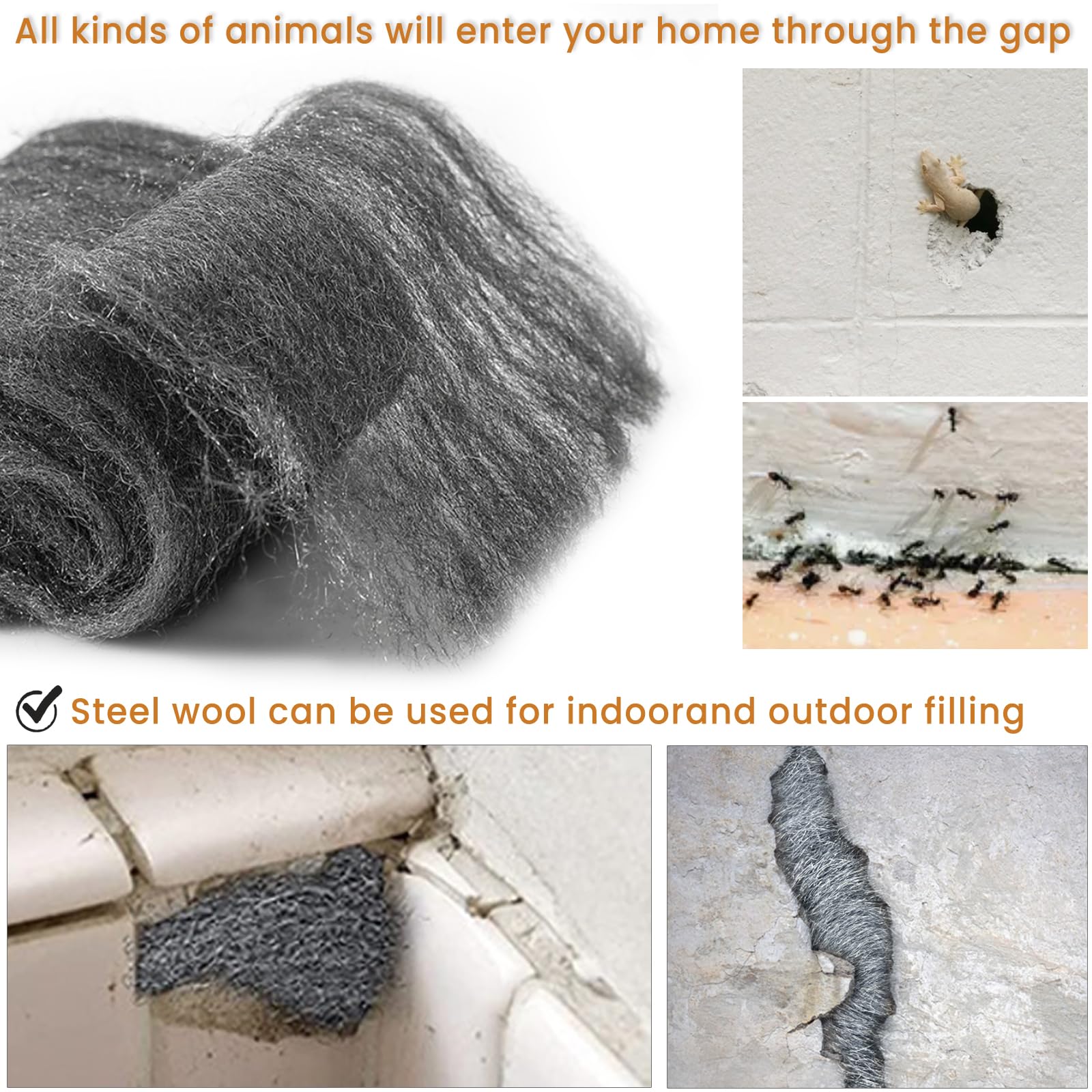 0000 Steel Wool For Glass Buy 2 Pack Steel Wire Wool Fill Fabric DIY Kit, Coarse Steel Wool Gap Blocker For Stuff Holes Wall Cracks Siding Pipeline Vents In Garden House Garage