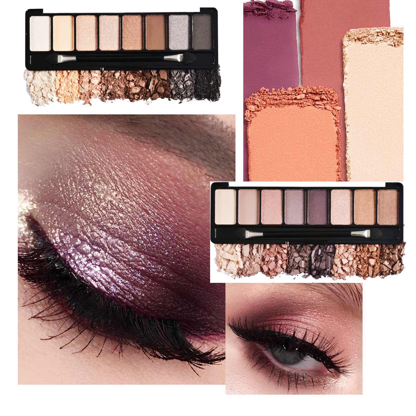 OBLHER B Palette di ombretti a 8 colori Deluxe Contour Palette di ombretti Matte Shimmer High Color Warm Eyeshadow Palette E9470-01