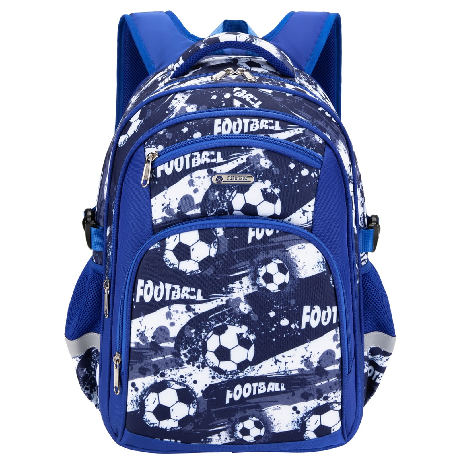 Cusangel Backpack for Boys Girls School Bookbags,Kindergarten Elementary Middle School Lightweight Waterproof Multifunctional Large Capacity for Backpack (17 inch Football Fun Prints)