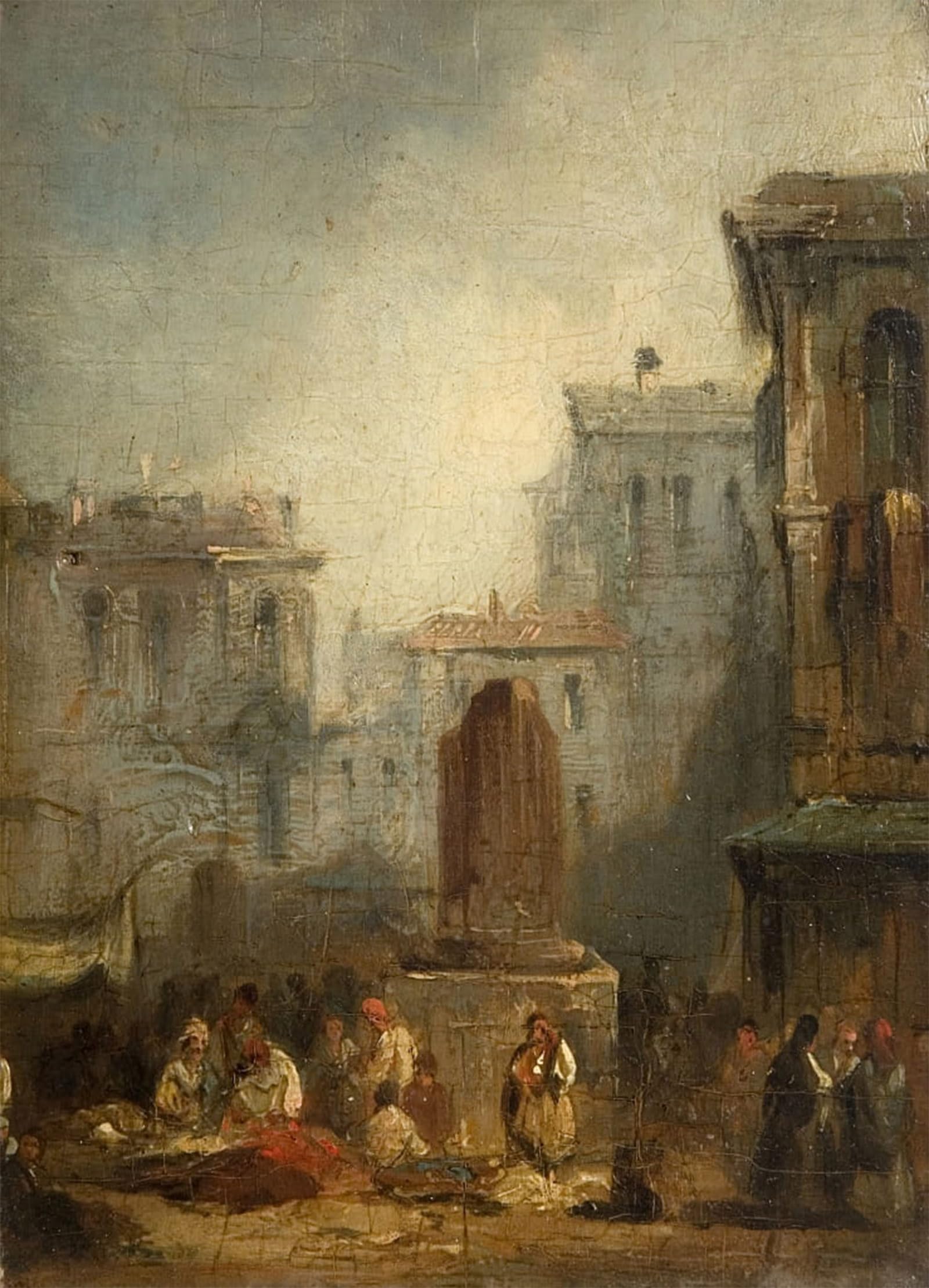 ARTXLXXBN Famous Art Print Poster Vintage Wall Art an Italian Town by Richard Parkes Bonington Canvas Art Poster for Home Decor 60x90cm