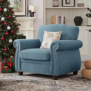 ONBRILL Nailhead Trim Armchair, Rolled Arm Accent Chair for Living Room,...