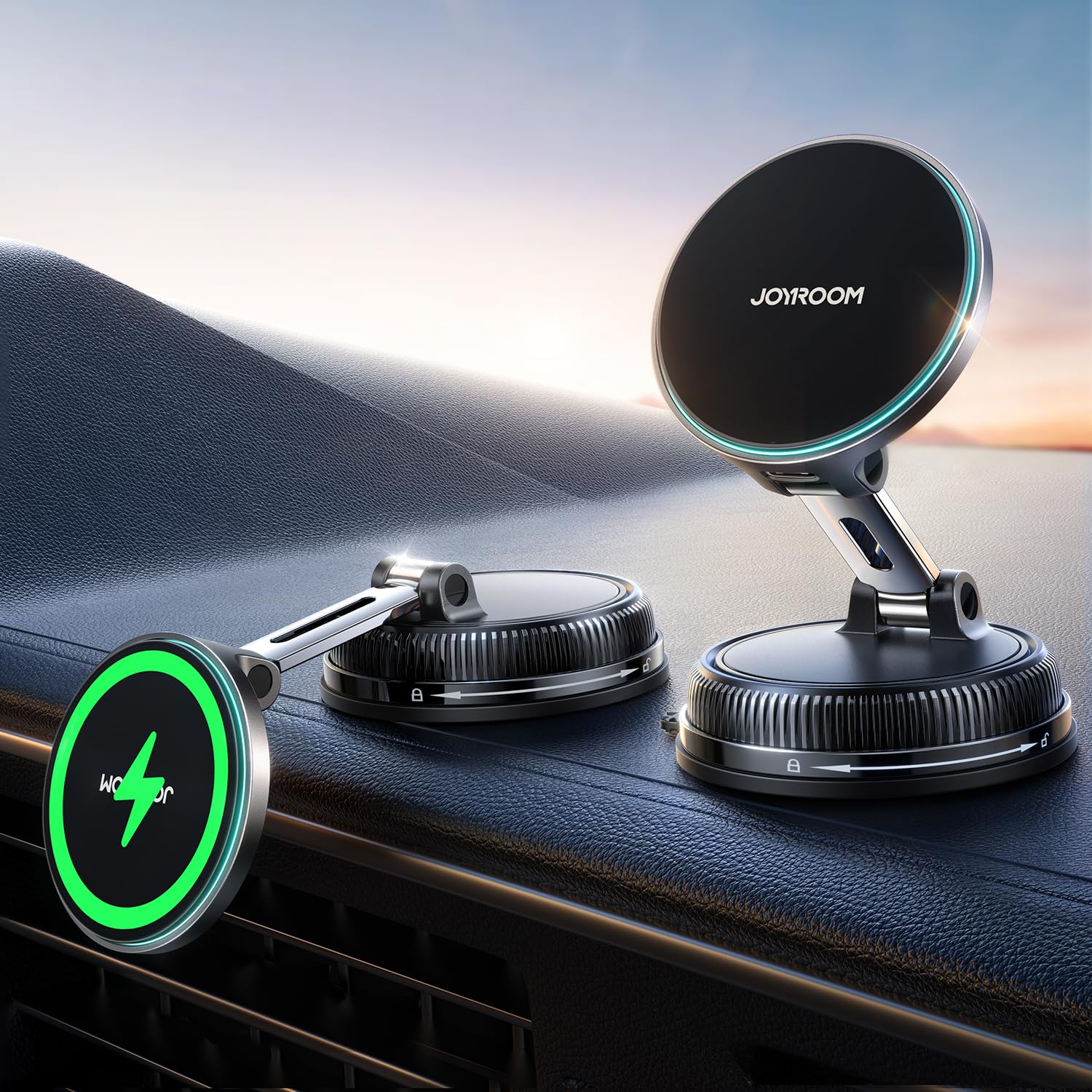 JOYROOM 15W MagSafe Car Mount Charger Vacuum Suction