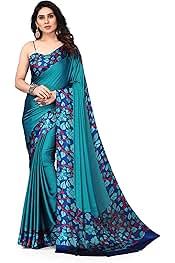 mirchi fashion MIRCHI FASHIONWomen's Stylish Chiffon Kalmkari Border Pallu Printed Saree with Blouse Piece-picture-50