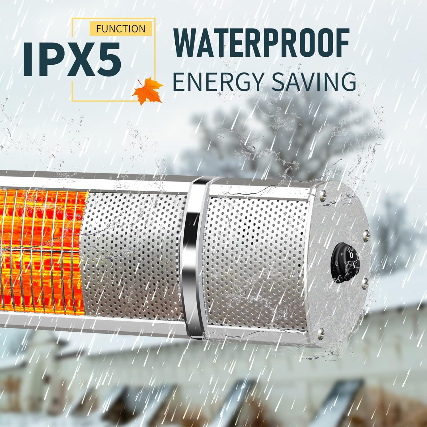 AOBMAXET Outdoor Patio Infrared Heater, Electric Space for Garage, 1500W with Remote Control, Indoor/Outdoor Wall-Mounted, Weatherproof Heater for Patio, Backyard, Wall : Patio, Lawn & Garden