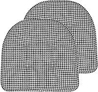 Vista 123 de Sweet Home Collection - Cojín de espuma viscoelástica para silla con capitoné, antideslizante, parte trasera de goma, en forma de U, 17 x 16 Gris