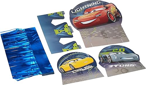 Miniatura 3 de Amscan Disney Cars 3 centros de mesa y confeti, 1 juego