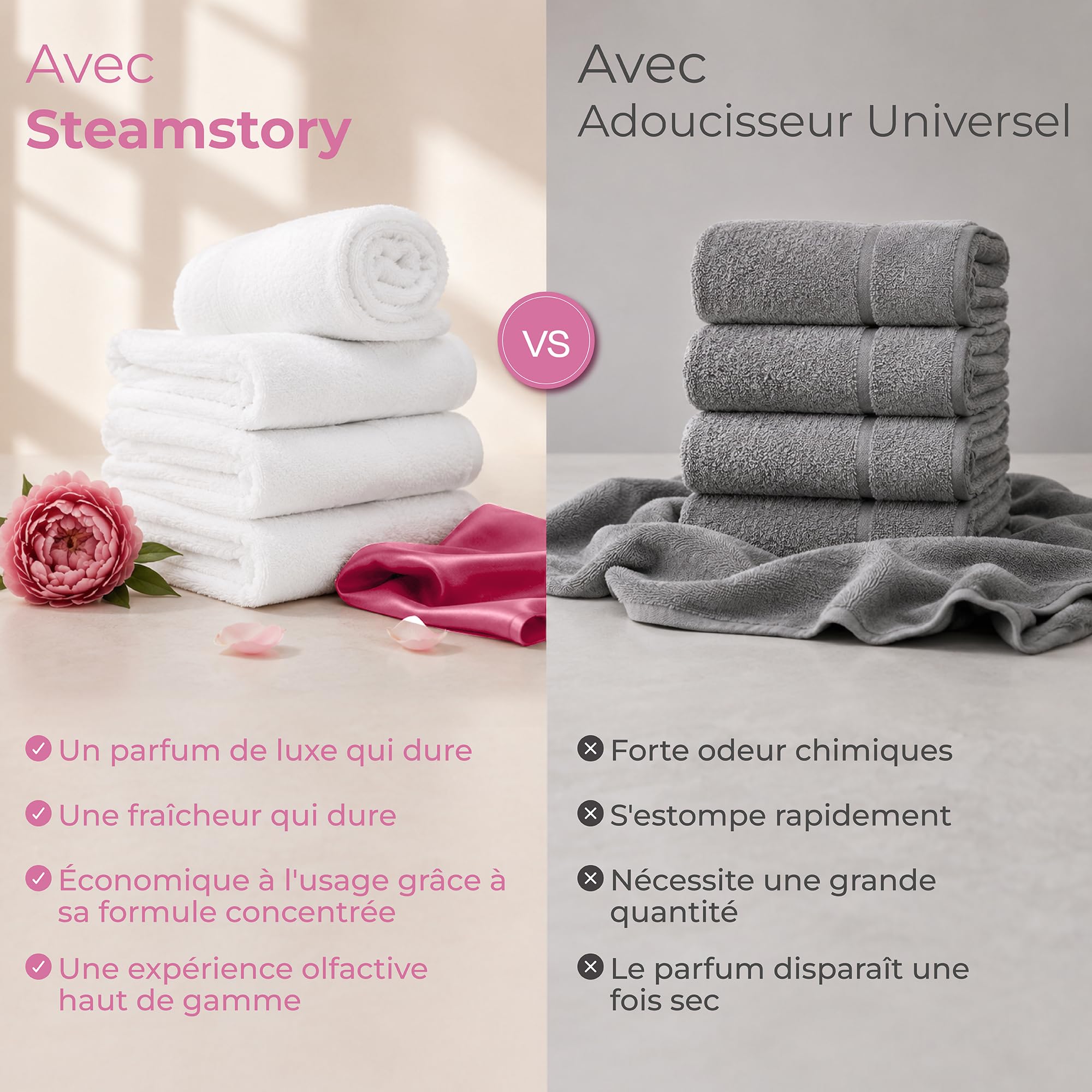Lot de parfum de luxe pour linge - Parfum intense et fruité avec zircone, topaze bleue, pivoine et cristal - 4 x 250 ml