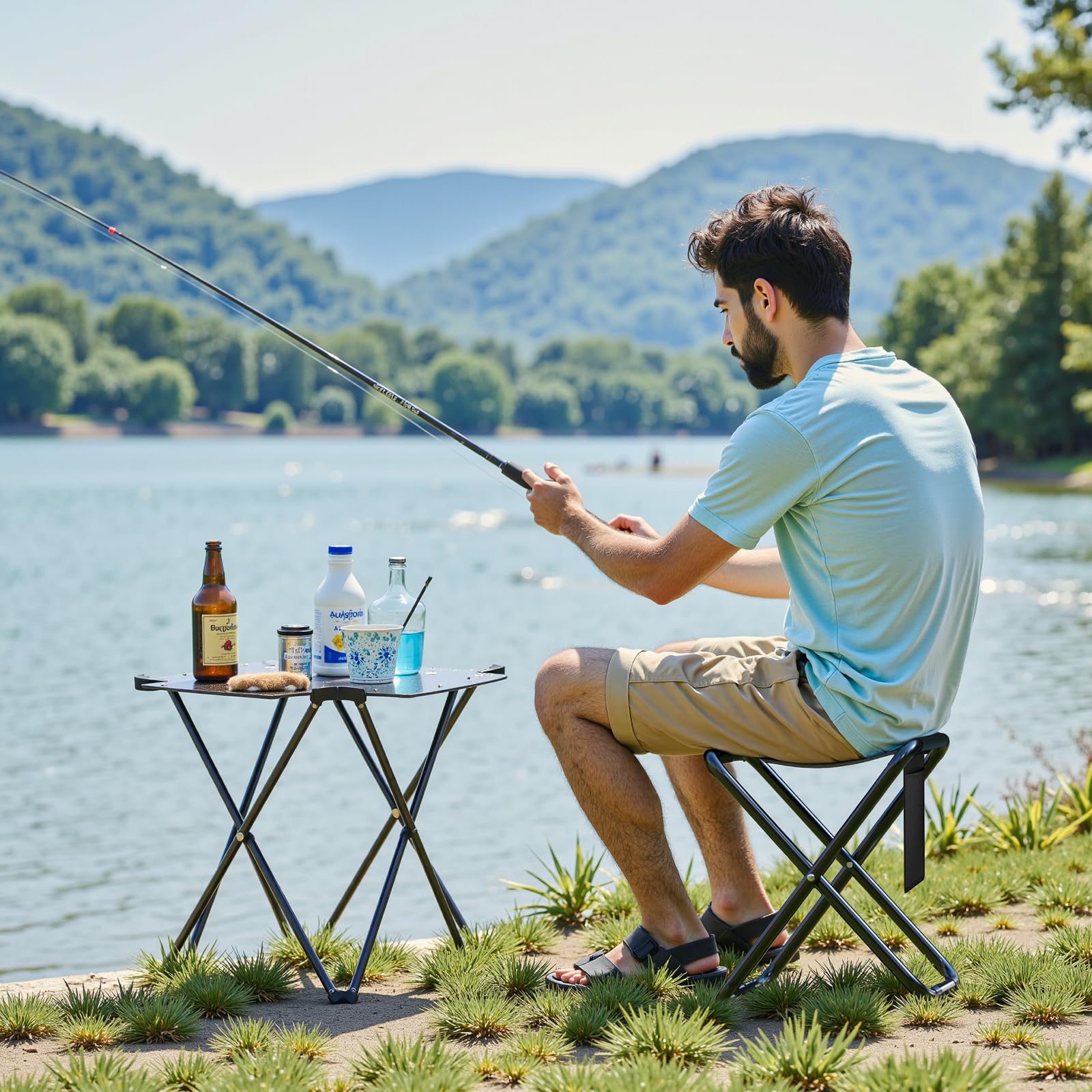 Folding Camping Stool, Portable Collapsible Camp Stool, Folding Foot Rest for Lightweight Compact Chair, Foldable Footstool Ottoman for Outdoor Hiking Backpacking Fishing Picnic Barbecue BBQ