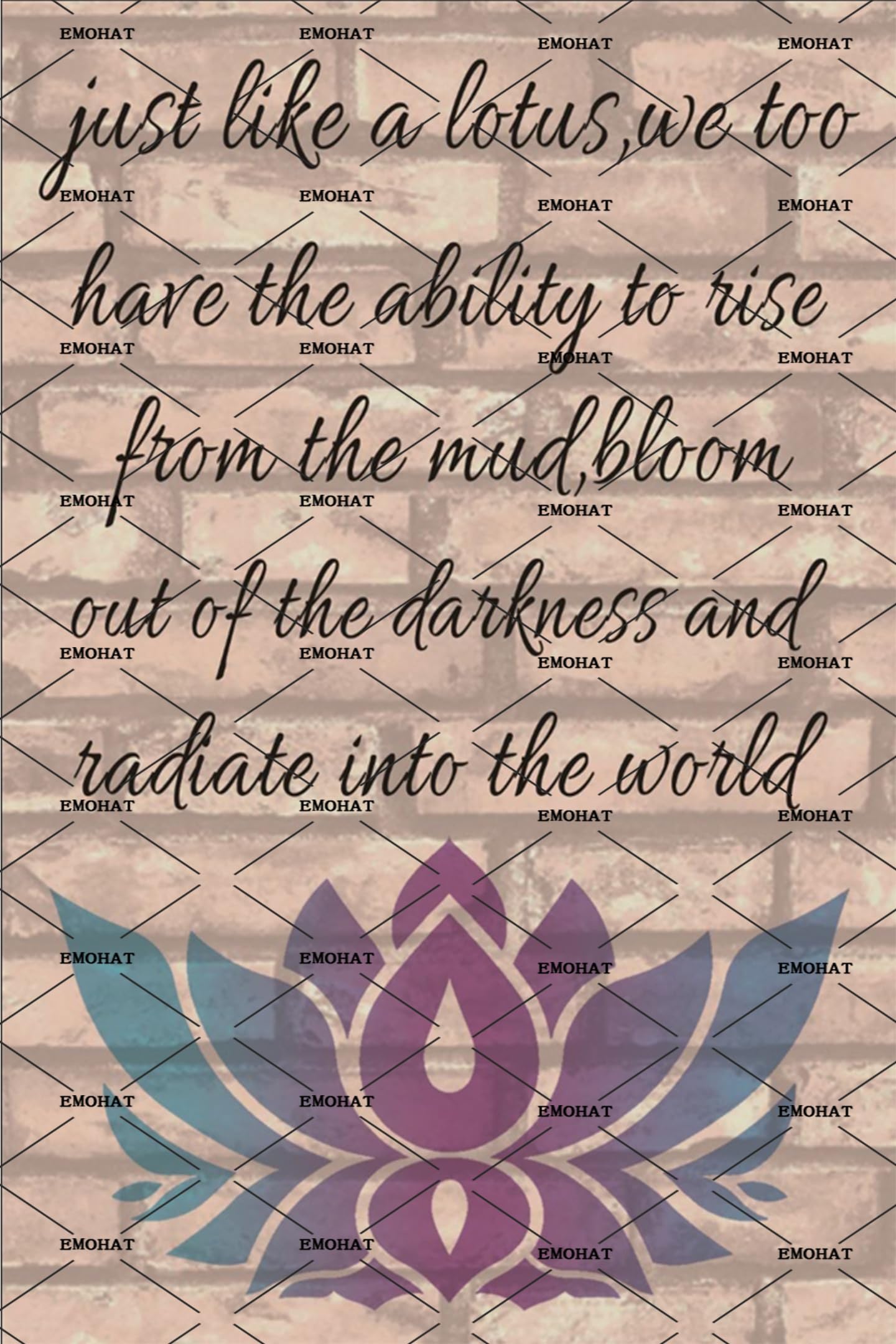 Just Like A Lotus We Rise Tin Sign, 8x12 Inch Yoga Decor
