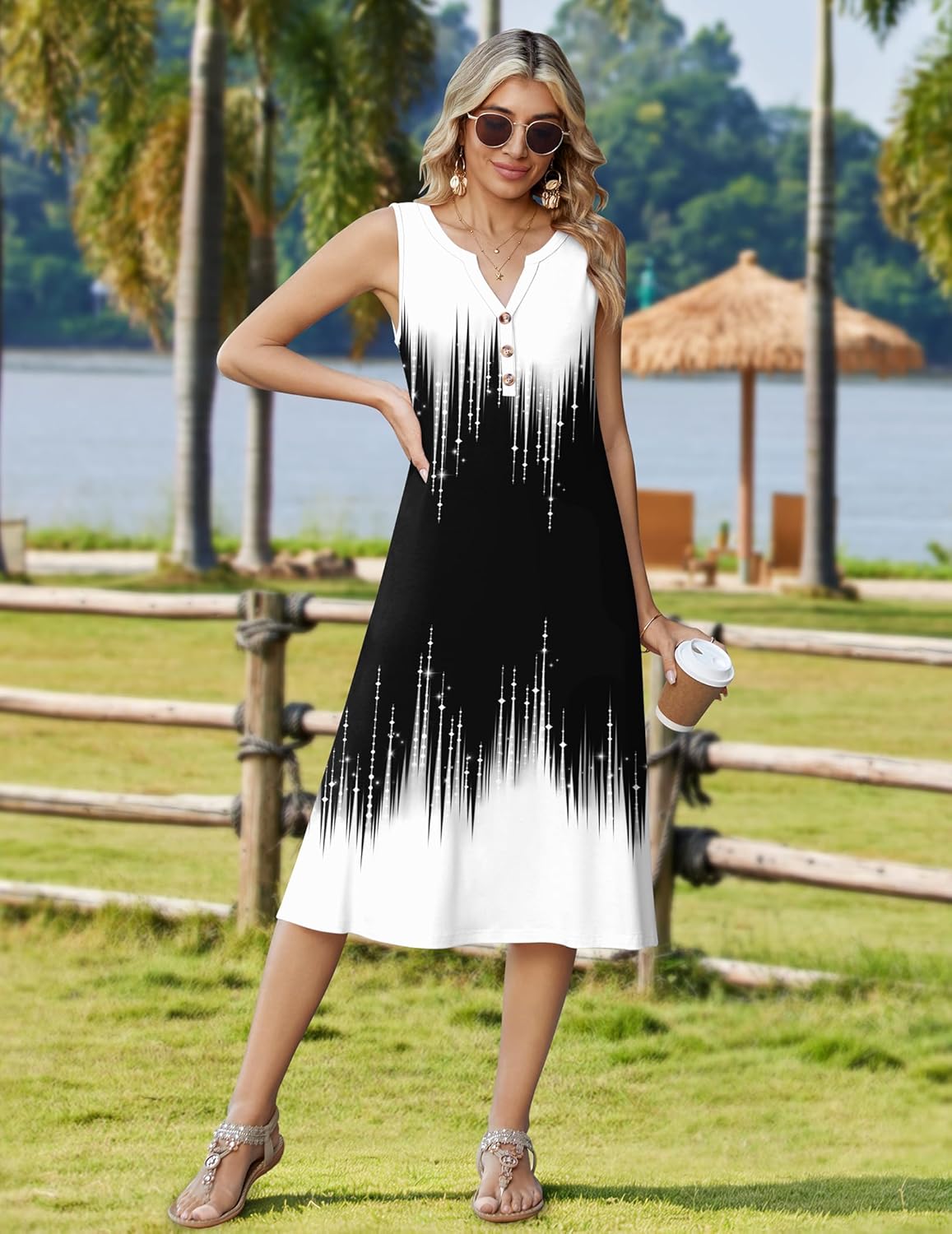 Zeagoo Summer Dress for Women 2026 Sleeveless Tank Midi Dress Vacation Beach Sundress Aline Boho Clothing - Image 5