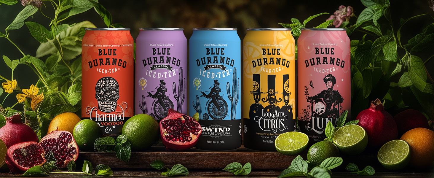 Blue Durango Iced Tea - Luna Blossom - Natural Ingredient Drinks 16 oz (12 Pack)