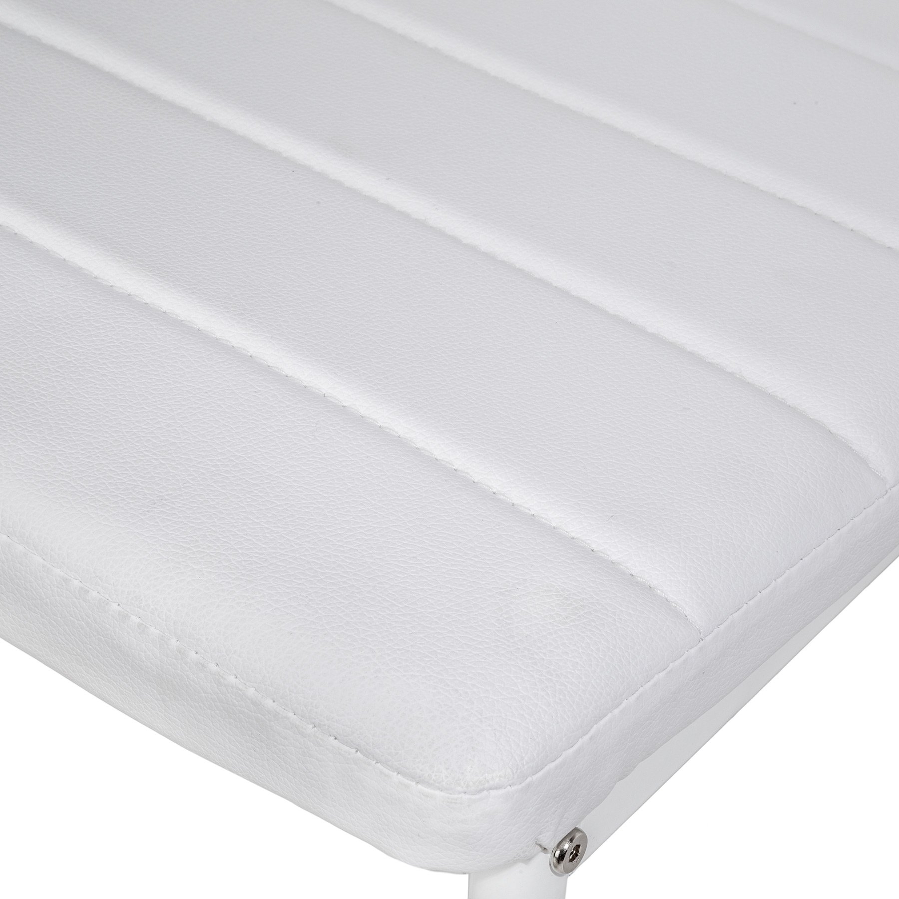tectake® sillas de Comedor Acolchadas, Funda de Cuero sintético, Respaldo Alto, Patas de Acero, Montaje Sencillo, sillas Comedor Modernas, Muebles Salon Modernos, Silla nordica - 6 Sillas Blanco