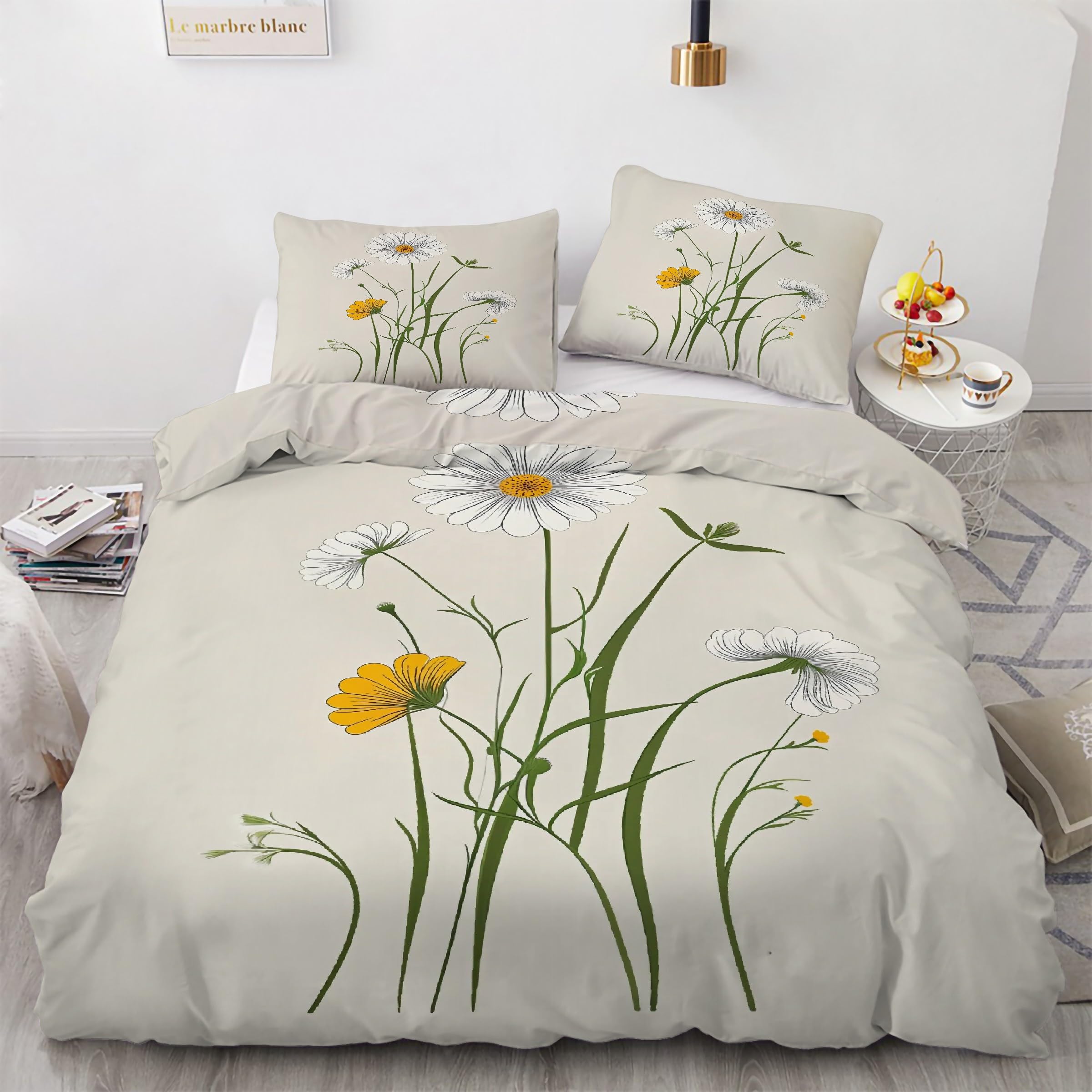 Housse de couette 240x260 anti-plis en microfibre douce pour lit deux personnes