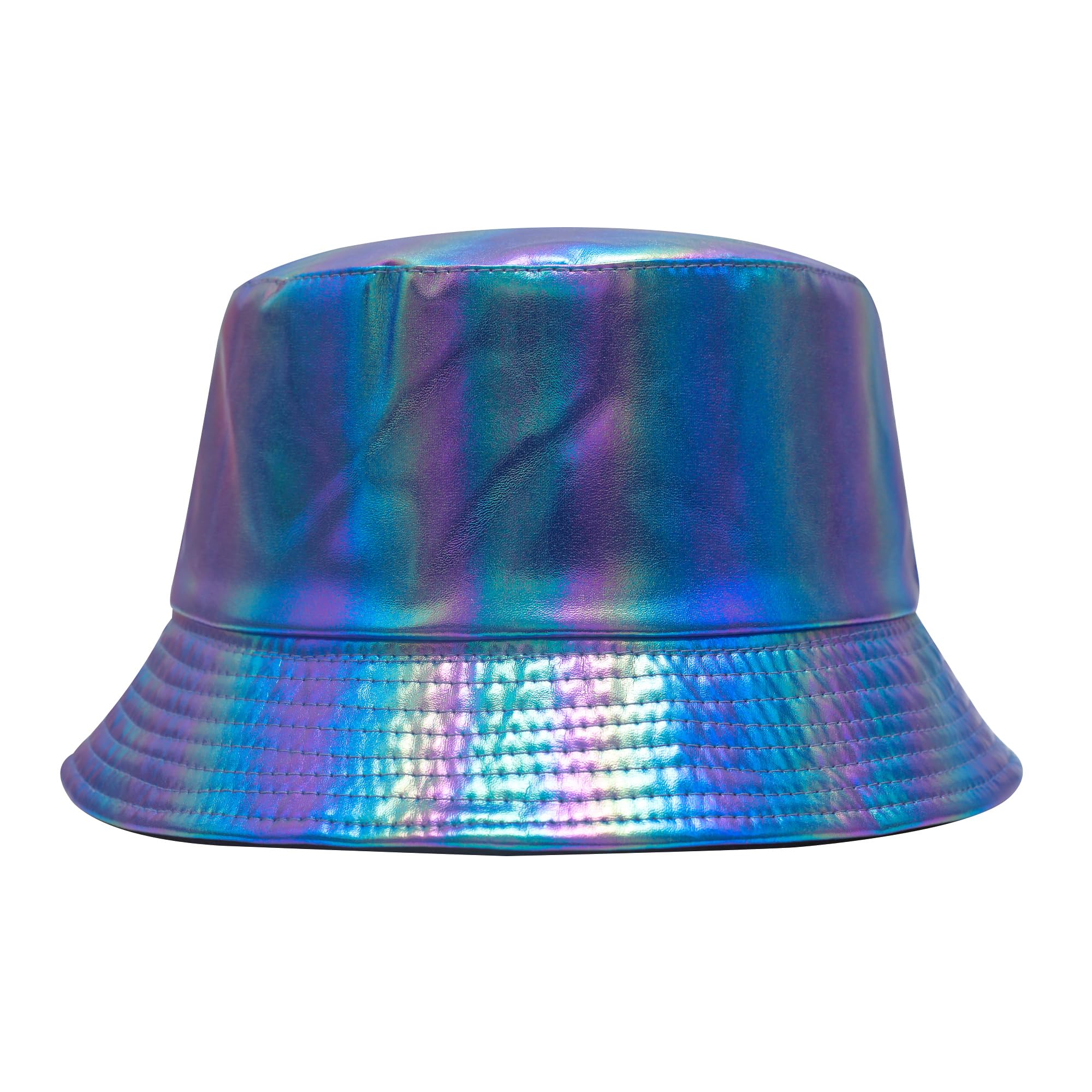 ZLYC Unisex Fashion Bucket Hat PU-Leder Regenhut wasserdicht Fischerhüte
