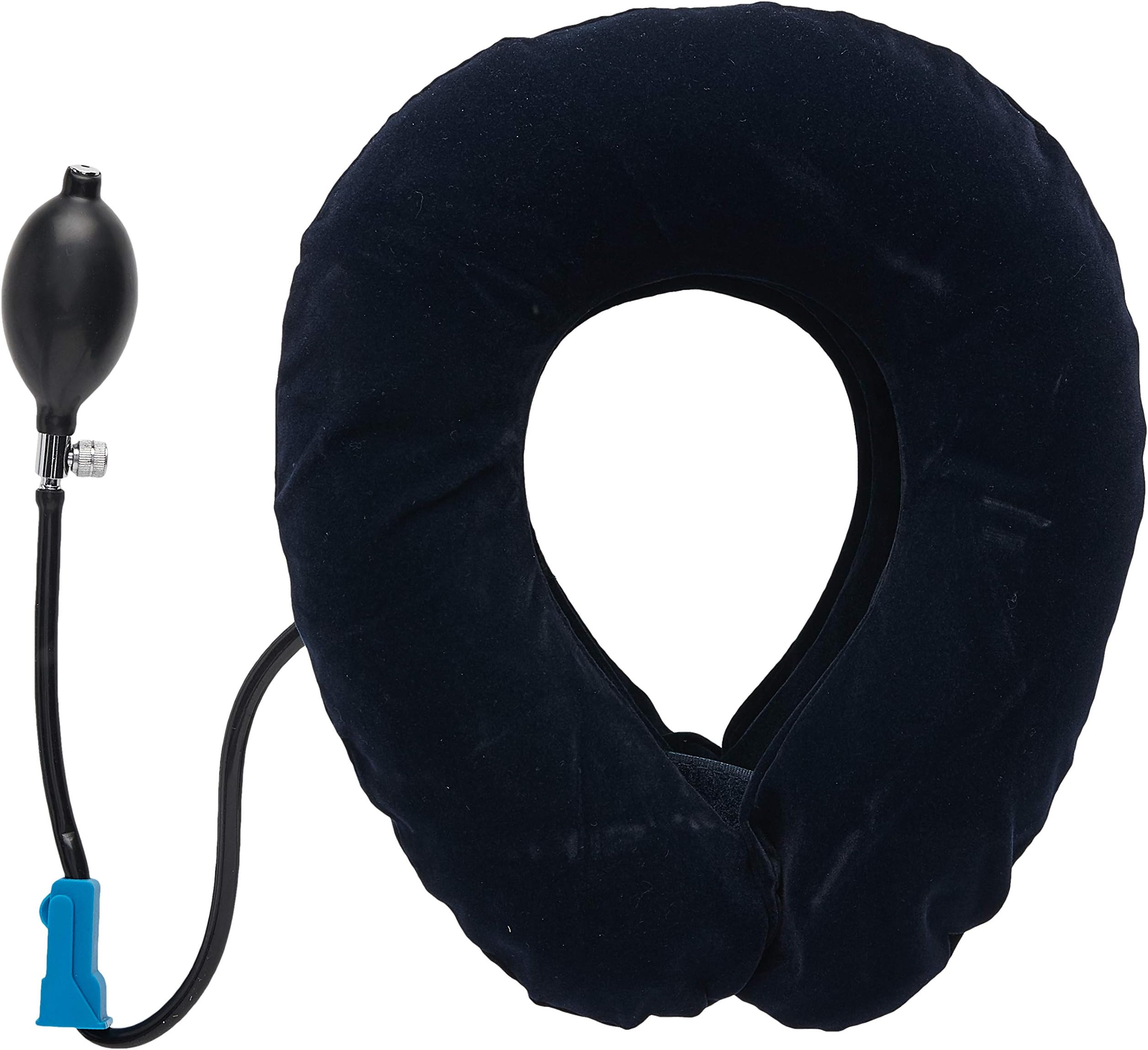 Cervical Neck Brace Traction Device - Inflatable Adjustable Travel Collar Pillow with Pump - Home Back Stretcher Pain Relief and Improve Posture - Spinal and Pinched Nerve Decompression