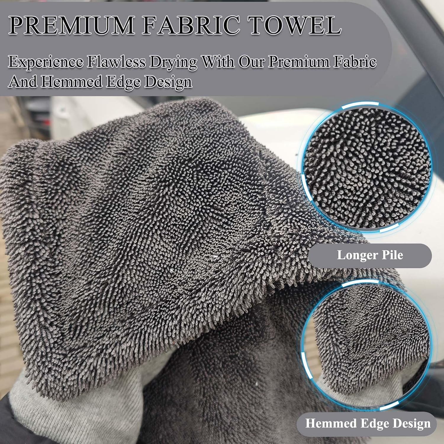 Microfiber Drying Towels for Cars((35"x 24"),1300GSM Super Absorbent Car Wash Towel,Without Streaks, Scratches, or Water Spots