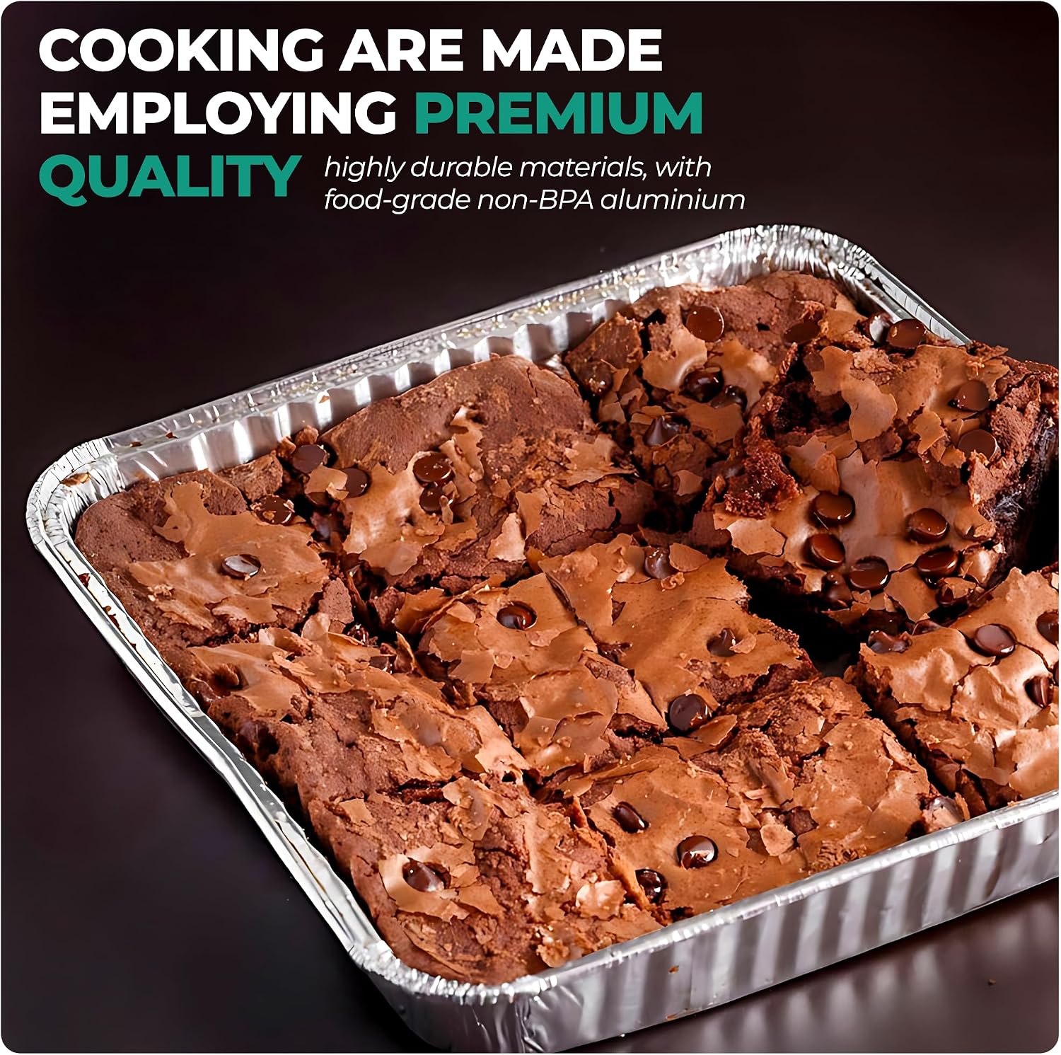 Aluminum Pans With Lids 8x8 [20 Sets] Disposable Foil Pans Trays - 8 Inch Square Tin Foil Pans With Lids for Baking, Roasting, Heating, Storing, Prepping Food, Cake Serving Dishes, Catering Supplies