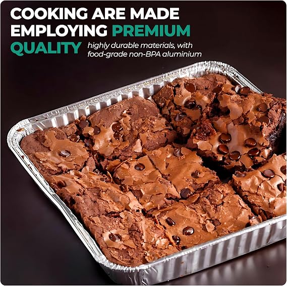 Aluminum Pans With Lids 8x8 [20 Sets] Disposable Foil Pans Trays - 8 Inch Square Tin Foil Pans With Lids for Baking, Roasting, Heating, Storing, Prepping Food, Cake Serving Dishes, Catering Supplies