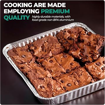 Aluminum Pans With Lids 8x8 [20 Sets] Disposable Foil Pans Trays - 8 Inch Square Tin Foil Pans With Lids for Baking, Roasting, Heating, Storing, Prepping Food, Cake Serving Dishes, Catering Supplies