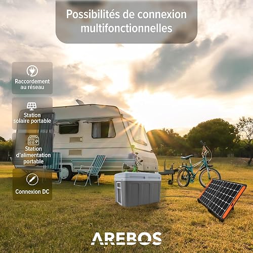 Arebos 40 liter cool box | for cooling & keeping warm | mini fridge | mobile fridge with ECO mode | 12/230 V for car & socket | electric cool box | cool bag | insulated bag - 5