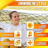 Vista 4 de Hamacas de cuerda de malla para exteriores Hamaca de nailon para acampar Hamaca de malla con límite de peso grande Hamaca Hamaca Hamacas grandes