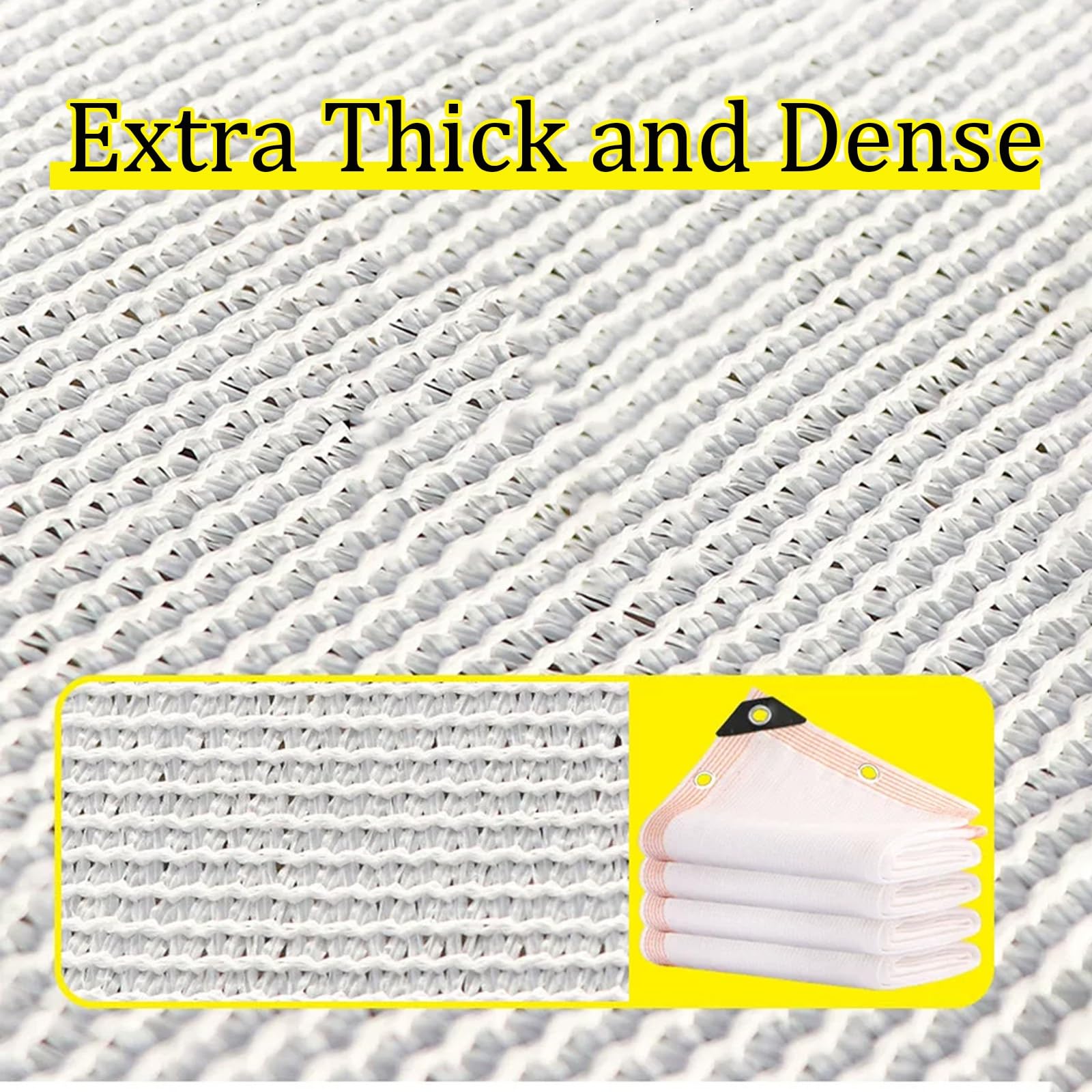 Malla de Sombreo Blanca Red de Sombra con Ojales, Lona Sombra Exterior | HDPE Anti-UV Y Transpirable para Invernadero/Jardín/Pérgola/Patio Césped/Huerto/Balcon/Terraza(2x13m/6.6x42.7ft)