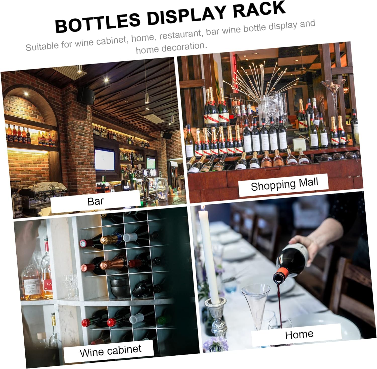 7holes Wine Rack Honeycomb Design Rustic Bar Wine Shelf Metal Holder for Home