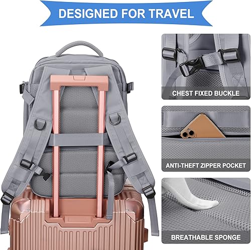 Miniatura 4 de Mochila de viaje grande para mujer, mochila de transporte, mochila de senderismo impermeable, mochila deportiva al aire libre, mochila casual para