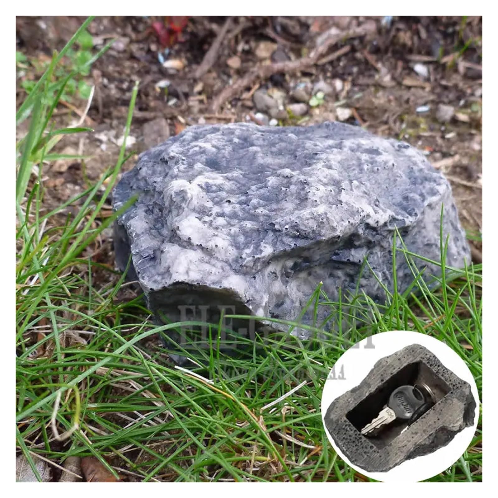 Casseforti, Cassetta di sicurezza for chiavi da giardino esterna, nascosta nella roccia, nascondi le chiavi nella scatola di sicurezza in pietra for la casa, le casseforti for chiavi dei camper(Brown)