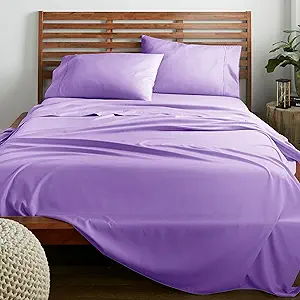 American Home Collection 4 Piece Full Size Bedding Sheets and Pillowcases Set - Ultra Soft Microfiber - Breathable, Wrinkle Free, Easy Care, Durable, Oeko-Tex Certified Sheet Set (Full, Lavender)