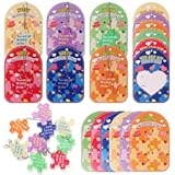 KNFINNDUU 30 Pcs Valentine&apos;s Day Gifts for Students Class&comma; Acrylic Puzzle Piece Keychain with Card&comma; 6 Colors Party Favor Bulk Supplies &lpar;5 Each Color&rpar;
