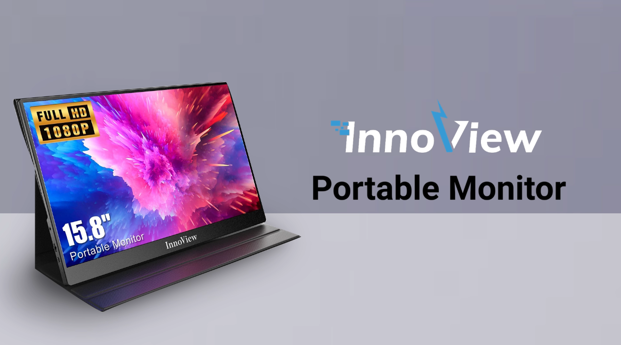 InnoView Portable Monitor, 15.6 Inch FHD 1080P HDMI USB C Second