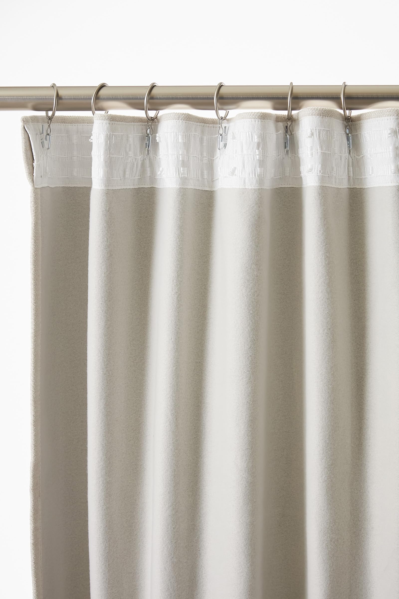 Lot de 2 Rideaux occultant phonique et Thermique doublé Polaire Galon fronceur Bjorn 100% Opaque Le Fil d'Ariane (Pampa)