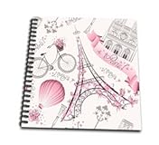 Memory Book 12 x 12 inch - Eiffel Tower&comma; Notre Dame&comma; Pink Flowers&comma; Paris&comma; hot air Balloons&comma; Pattern&comma; Pretty Patterns and Backgrounds