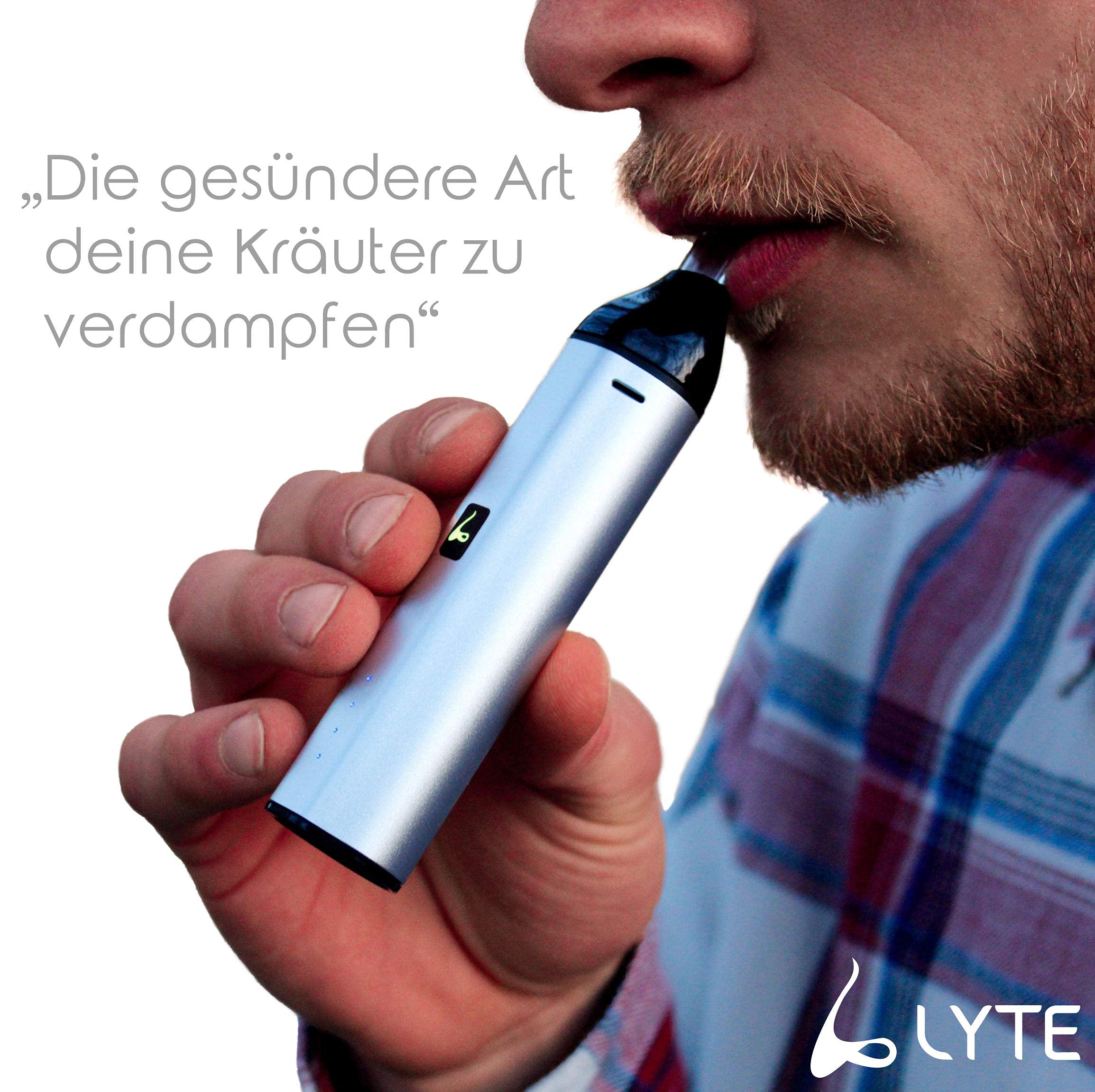 LYTE PATH Vaporizer | Höchste Qualität aus Bayern | Verdampfer für Kräuter | Keramik-Kammer | Einfache Bedienung | mit Glasmundstück | Aluminium Gehäuse | Design LYTE Deutschland | Nikotinfrei