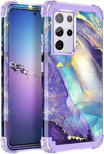 Miniatura 1 de Rancase Funda para Galaxy S21 Ultra 5G tres capas de protección resistente a los golpes parachoques de plástico duro  funda protectora de goma de