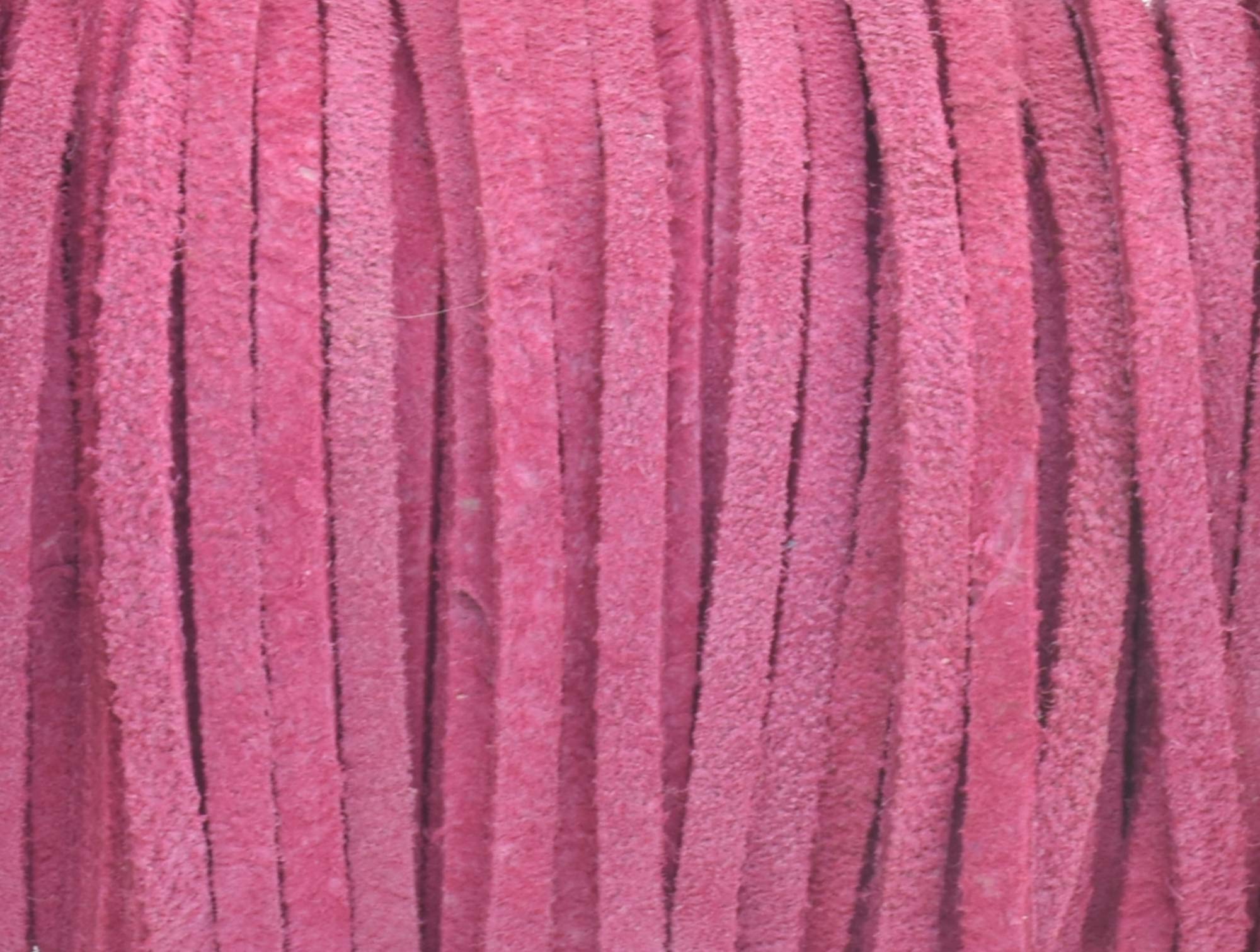 3 mm Pink Flat Suede Leather Lace 25 Meter Length