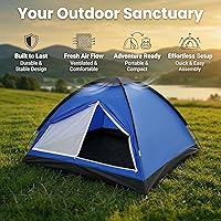 Vista 3 de XL Tienda de campaña tipo cúpula para 1 persona, impermeable, ligera, portátil para acampada, senderismo, color naranja/azul/verde militar/verde