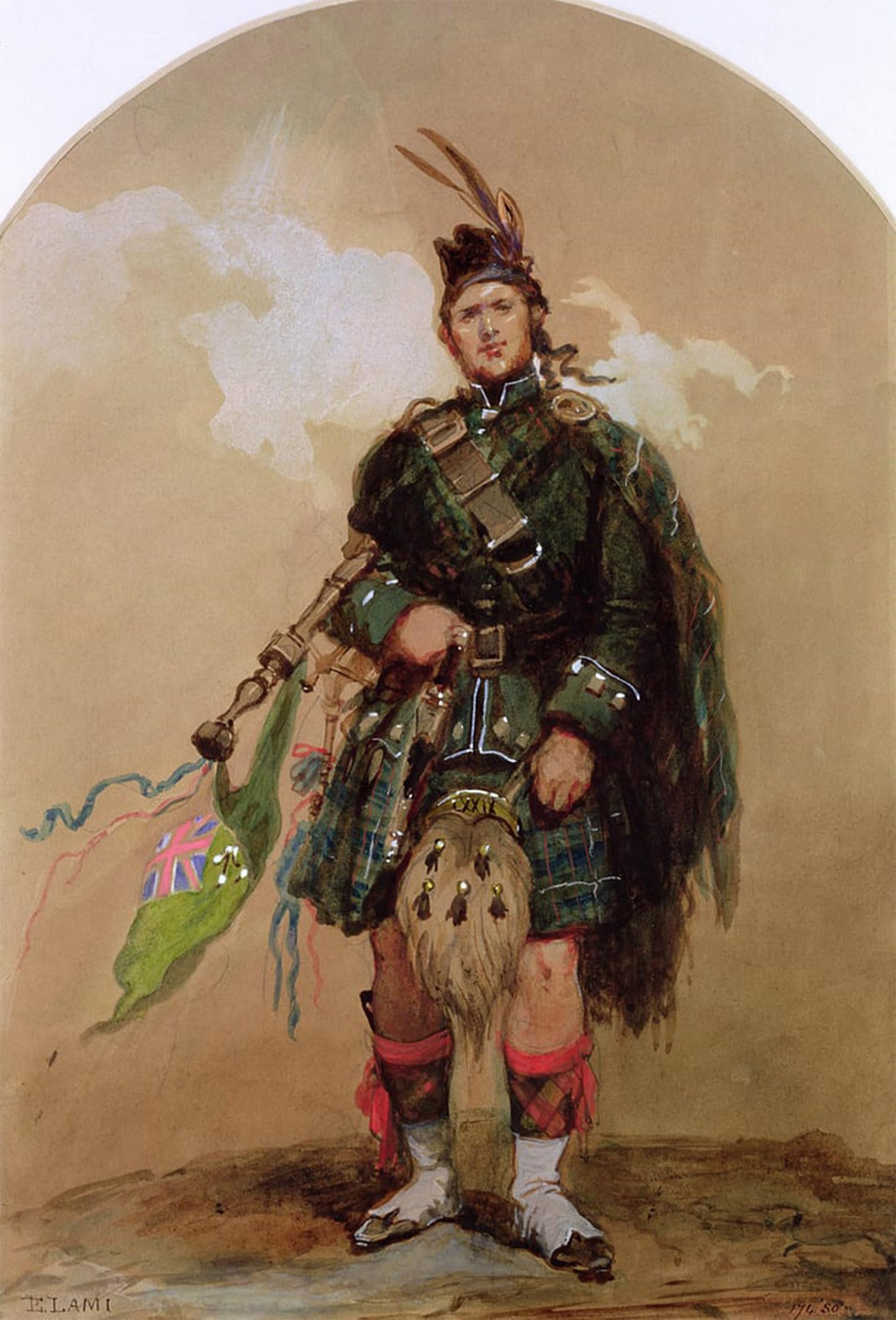 SERENDIPITP Vintage Wall Art Canvas Nordic Poster Canvas Print Picture a Piper At Chobham Camp in by Eugene Louis Lami Wall Art Poster for Home Decor 60x90cm