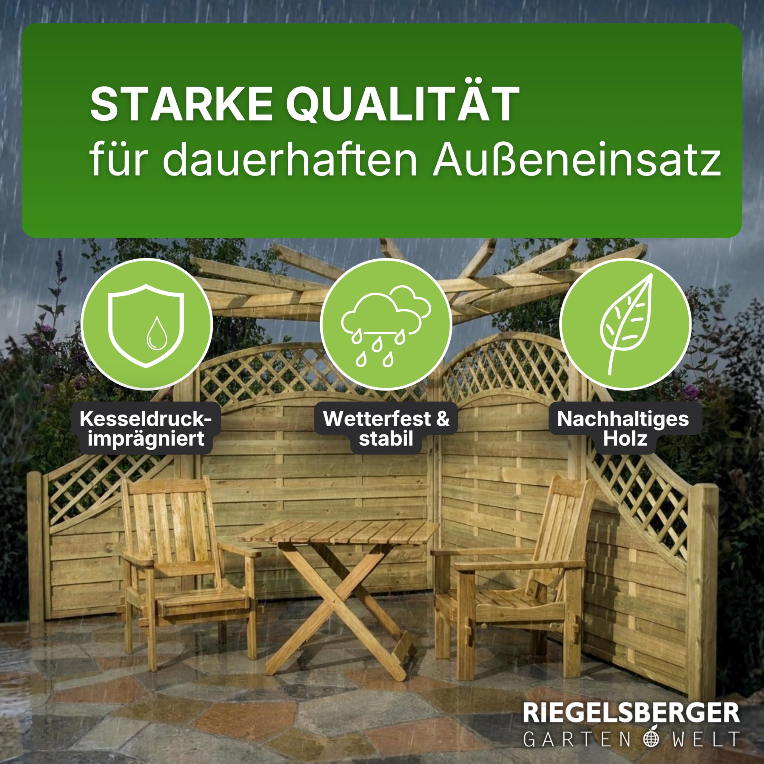 Gartenpirat Eckpergola 240x240x220 cm aus Kiefer kesseldruckimprägniert