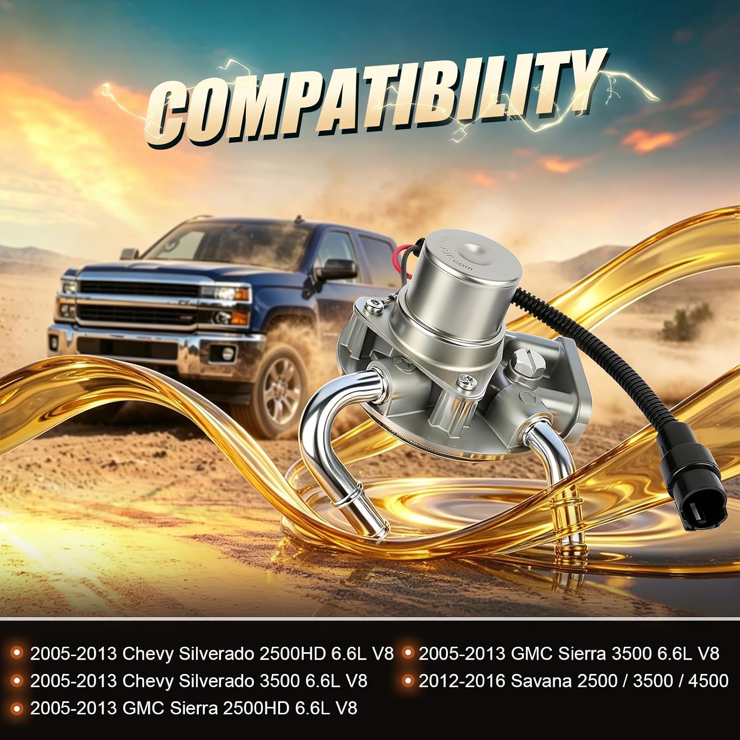 iFJF 12642623 Fuel Filter Housing with Hand Primer Pump High-Temp Oxidation Compatible with Chevrolet Silverado GMC Sierra 2500HD 3500HD 2005-2013 Duramax 6.6L Replace OE 12639448 904-517