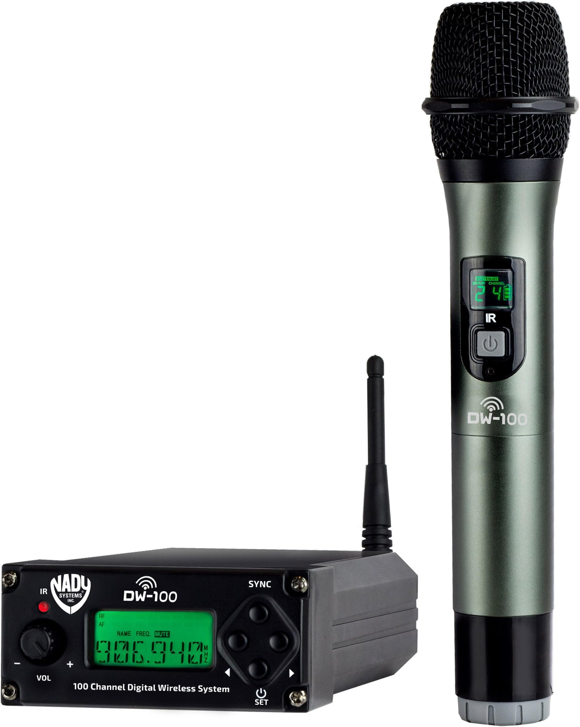 Nady DW-100 Digital 100-Channel Professional Wireless Microphone System - Live Stage Performance - Karaoke - Fixed Frequency