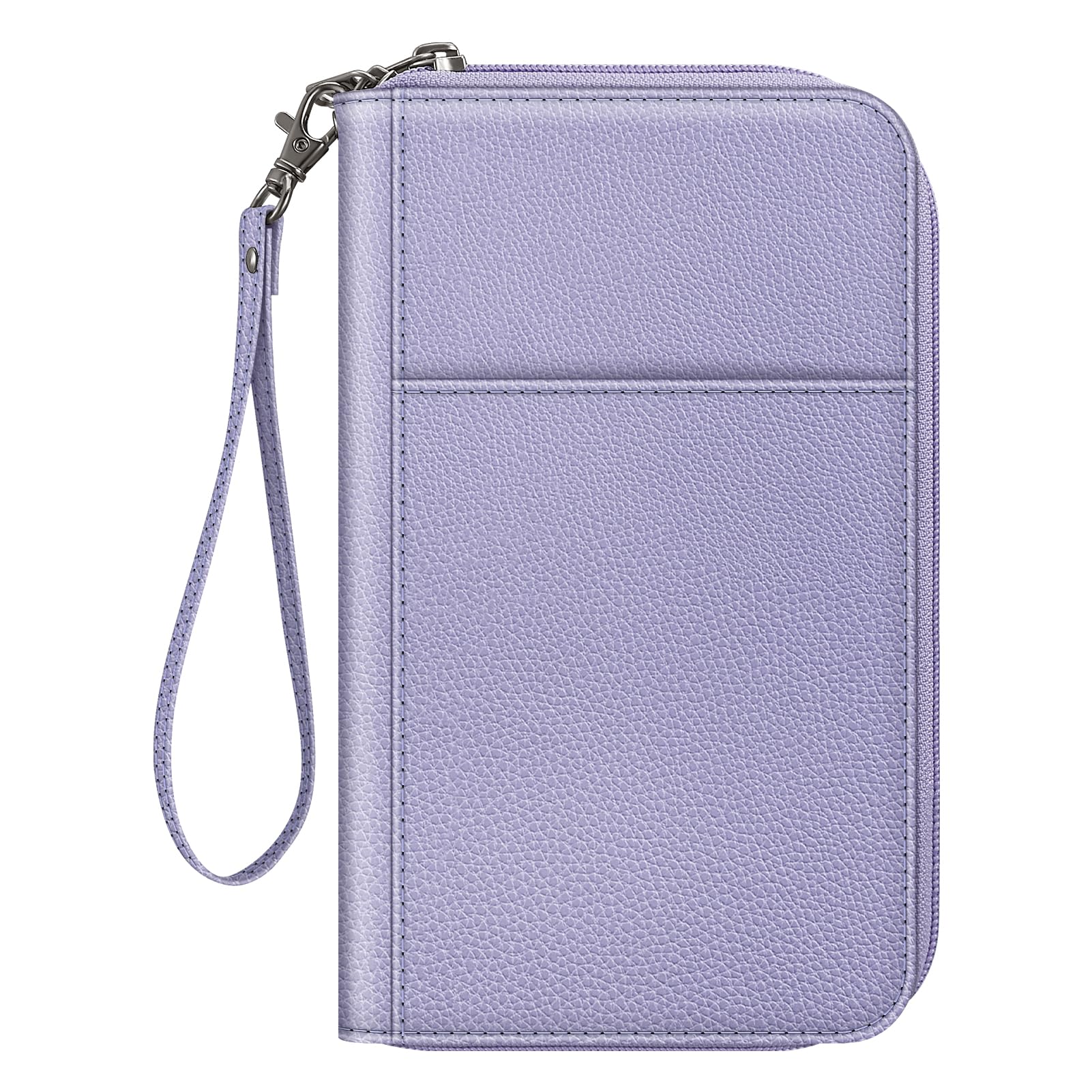 FINTIE Passport Holder Travel Wallet for Family 4-6, RFID Blocking Travel Document Organizer Clutch Bag for Passports, Business Cards, Credit Cards, Boarding Passes, Lilac Purple