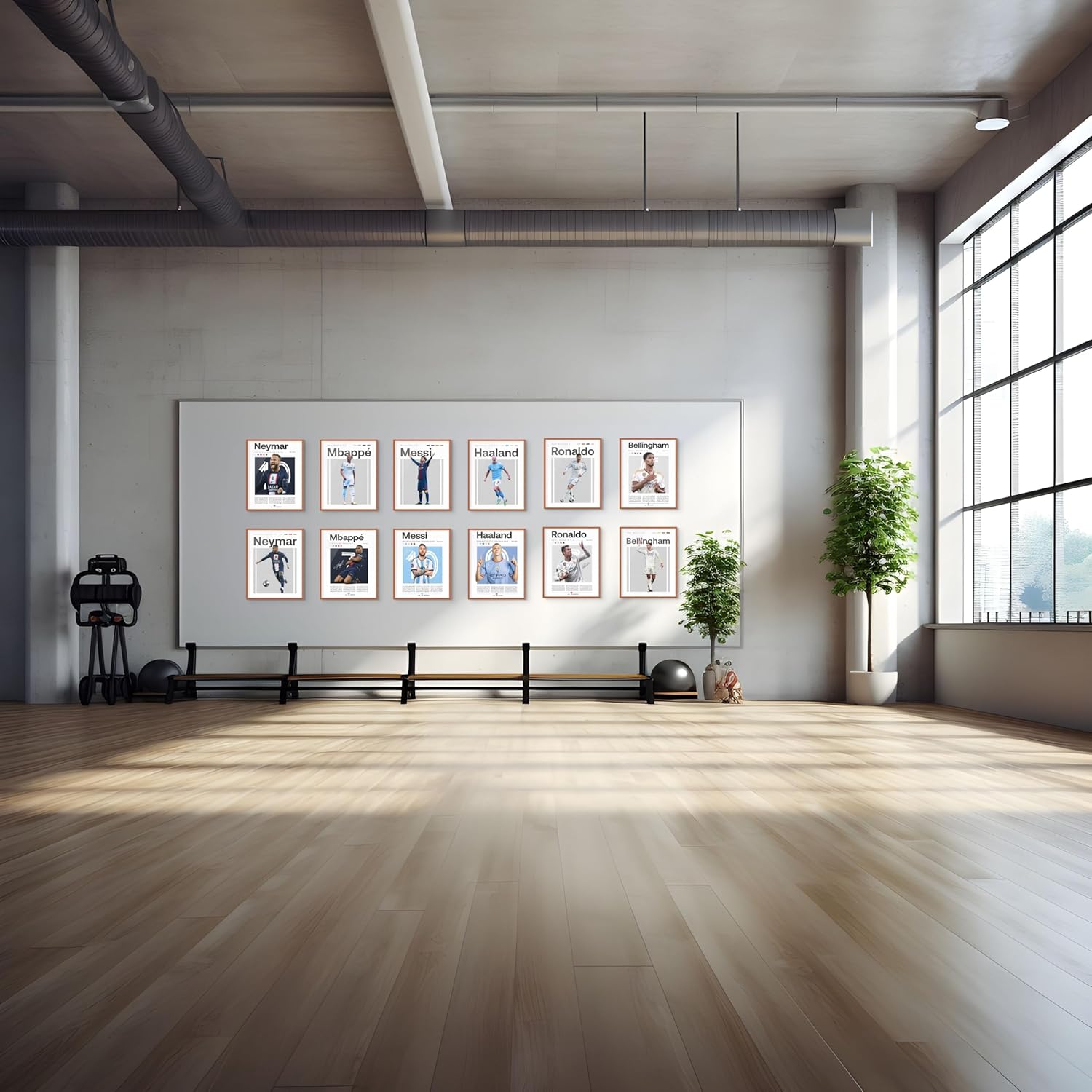 Soccer Poster Set - Soccer Wall Decor, Messi Posters for Boys Bedroom, Neymar Art, Messi Picture, Ronaldo Wall Art, Haaland, Bellingham, Mbappe Bedroom Decor - Unframed Set of 12 (8x10”) Prints - Image 5