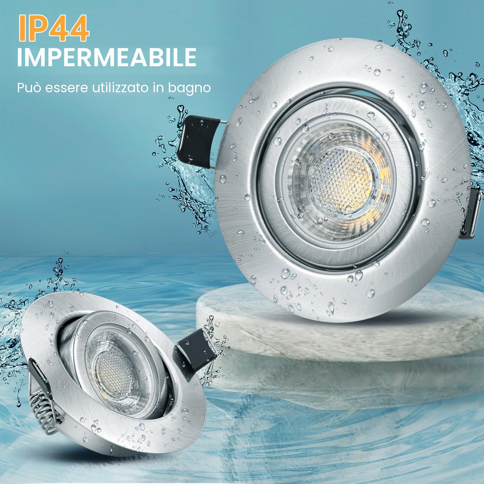 wowatt 10× Faretti LED da Incasso per Cartongesso Dimmerabili Luce Calda | 5.5W 2800K 600LM 230V Luci da Soffitto Interno IP44 Ultrasottili, Faretto led incasso Orientabili Spot Interno 68mm para Baño
