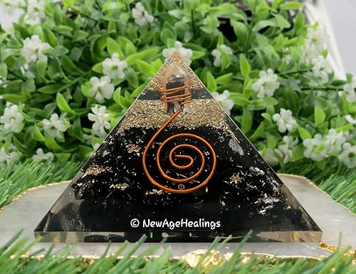 Pirámide de orgón grande Cristal de pirámide de shungita Pirámide de orgonita en espiral Pirámides de órganos Curación de energía positiva