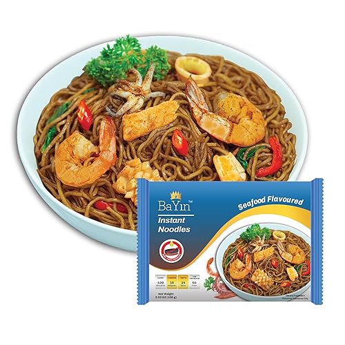 Miniatura 2 de Bayin Fideos instantáneos - No fritos - Seco 3.53oz (100g) Paquete de 10 (sabor a mariscos, 10)
