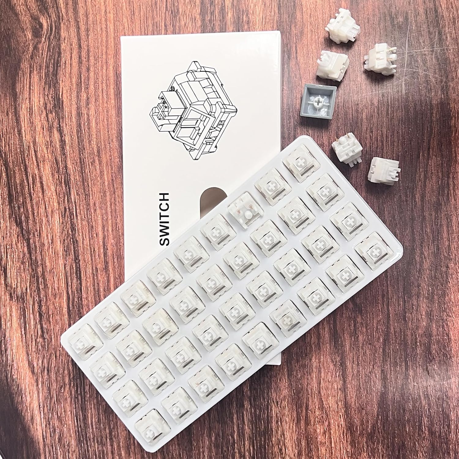 White Jade Mechanical Gaming Keyboard Silent Switch, 5-Pin Linear/Gaming/Office/Pre-Lubricated Dustproof Switch(108Pcs, White) image 5