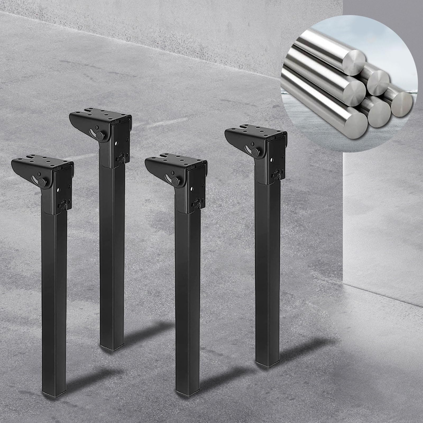4 gambe da tavolo in metallo resistente, design pieghevole, per ufficio e tavolini da caffè, regolabili, 20/25/30/35 cm, include viti e componenti per postazione di lavoro robusti
