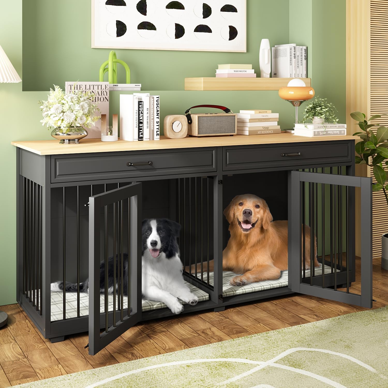 Curated visual reference: Large Double Dog Crate Furniture At Freda Williams Blog Photo Inspiration